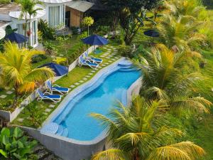 De Sila house and pool, with pool, rice terrace and clift view