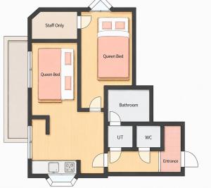 40sqm 2 Queen Beds Easy Access to Asakusa & Skytree