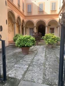 In a courtyard in downtown, new and quiet