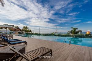Apt 3Q Cond. Pé na Areia churrasq jacuzzi SHC0905