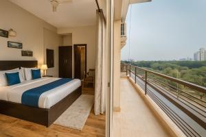 The Garnet Apartment With Balcony # Lift # Garden # Ac rooms # Private Parking # Near Prem Mandir # Located Inside- Omaxe Eternity Vrindavan #
