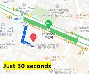 1 minute from Ttukseom Station I 1 stop from Seongsu Station I Early check-in I Free luggage storage