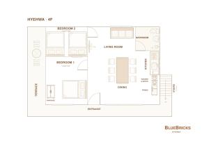 The Standard House for 6 people, 2 bedrooms, 3beds
