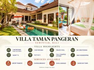 Taman pangeran villa in Seminyak, 2BR large pool, tropical garden in a Prime Location !