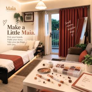 Maia Escapes Bulacan Staycation 5 mins to SM tungko studio w balcony pool view at Amaia Steps Altaraza