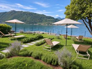 appartamento vista lago con giardino