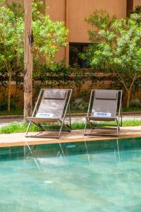 2BR Modern Apt 2min M Avenue Balcony Fiber WiFi 2 Pools 24 7 Security Hivernage