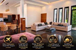 Luxury Villa Fez Airport Heated Pool, Hot Tub & Breakfast