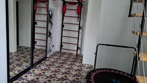 APPLE PARADISE, House of mirrors, self check-in, FREE PARKING near the Turiba University,Billiard player