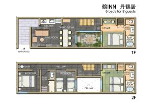 鶴Inn 花園町駅8分 難波 心斎橋 梅田へ直通 バス3 トイレ3 最大8名 丹鶴居