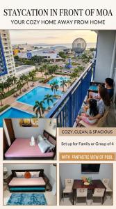 Staycation Infront of Moa Sea Residences Tower A Near Dfa Macapagal, NU Moa, PICC, World Trade, Star City, Ayala Mall, Parqal Mall, NAIA 1,2,3