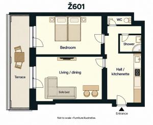 Bright 2 bed with big terrace by tram