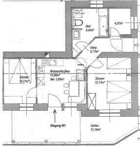 Apartment mit Terrasse