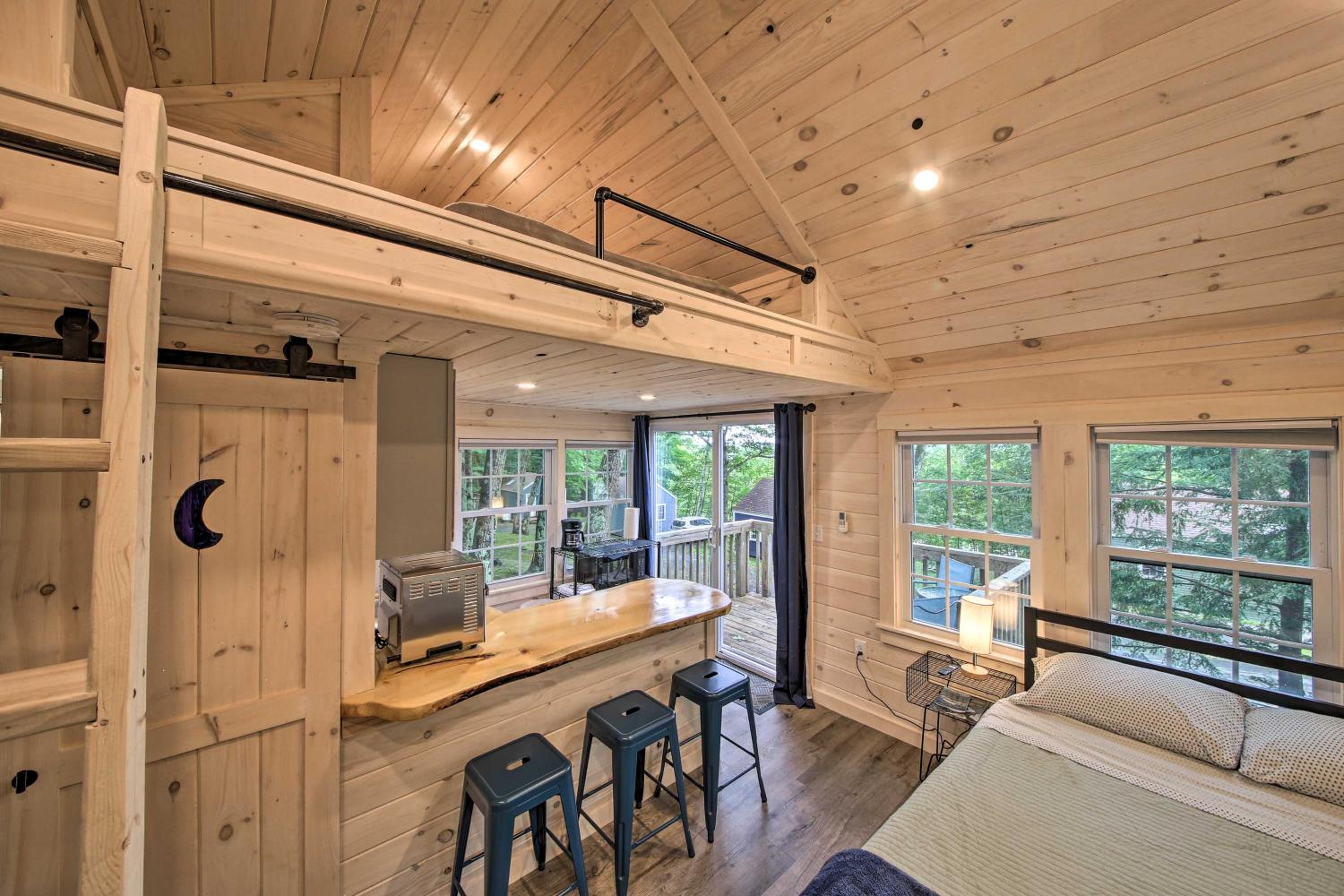 Idyllic Edgecomb Forest Studio with Deck and Balcony! Images