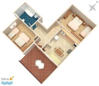 Apartments with a swimming pool Mali Rat (Omis) - 9698 - Dugi Rat - 9
