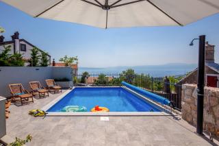 Villa LETA in a green oasis with fitness, souna, heated pool & barbecue, Kvarner - Hreljin - 6