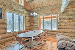 Custom Log Cabin with Deck and 45 Acres By Pine River! - 2