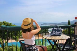 STUDIO POOL HOUSE VUE MER PANORAMIQUE AMAZING SEA VIEW WIFI LINGE INCLUT LINEN INCLUDEd - La Croix-Valmer - 9