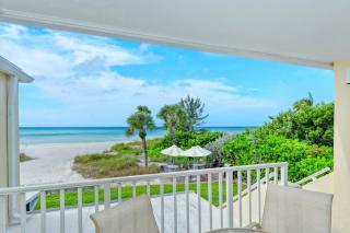 LaPlaya 201C Breathtaking Gulf panorama from this corner end unit with a private stairway to the beach - Longboat Key - 0