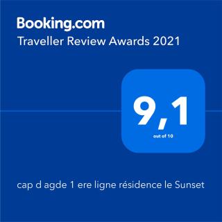 appartement 58 m 2 en 1 ere ligne ,vue mer panoramique ,2 terrasses dont une couverte résidence le Sunset - Cap d'Agde - 7