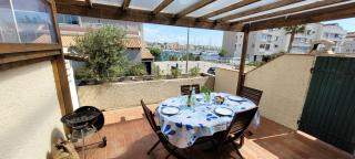 Maison 3 pièces 5-7pers Vue sur port, garage, clim - Gruissan - 0
