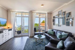 traumhafter Meerblick vom Balkon, gratis Nutzung vom AHOI Erlebnisbad und Sauna in Sellin - Villa Bergfrieden - 7