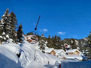 Vue panoramique sur les montagnes plein Sud - T2 Skis aux pieds, Piscine & Spa - Flaine - 5
