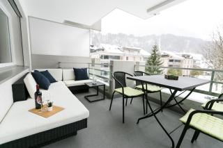 Spirit Apartments - Balkon - Bergsicht - Parkplatz - Engelberg - 7