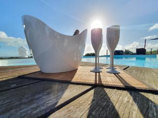 Villa Deluxe l'Hacienda Villa vue mer 180 piscine jacuzzi proche plage marina golf pointe des châteaux et casino jardin clos voyage durable - 4