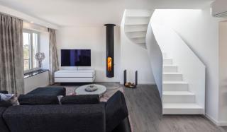 Penthouse am Südstrand - Dachterrasse mit Meerblick und Gasgrill, Klimaanlage, Kamin, Luxus-Design-Apartment, 2 Minuten zum Strand - Binz - 0