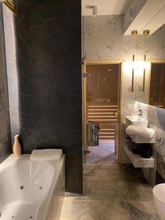 Family & Business Sauna Tężnia Apartments No18 Leśny nad Zalewem Cedzyna -1 Bedroom with Private Sauna, Bath with Hydromassage , Terrace, Parking, Catering Options - Kielce - 4