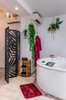 Suite L'echappee - Maison romantique - SPA & Sauna Privatif- Pole Dance - Lit rond avec miroir au plafond - Pézarches - 5