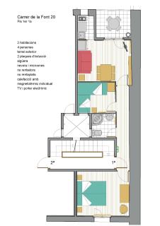 CAL TÒFONES, 1er 1a. Apartament turístic a Borredà, 08619-Barcelona - 2