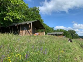 Safari tent lodges with a beautiful view at Lot Sous Toile - - 7