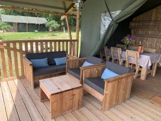 Safari tent lodges with a beautiful view at Lot Sous Toile - - 6