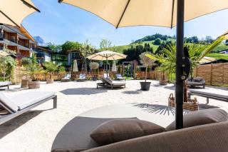 Wellness und Brunch Hotel MorgenZeit beheizter Naturpool mit Sandstrand Genuss Frühstück bis 13 Uhr Hochkönig Sommercard - Maria Alm am Steinernen Meer - 4