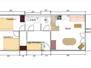 Appartement 3 pièces cabine 6 pers. 3* avec balcons, proche télécabine et commerces – Valloire - FR-1-263-514 - Valloire - 3