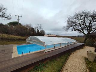Villa Lembarrat vue sur côteaux jardin et piscine privée couverte, accès PMR facilité - Calignac - 4