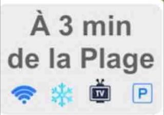 studio cosy et moderne au couchant situé 150m de la plage -avec PARKING GRATUIT PRIVE - 25m2 - climatisé - balcon - wifi gratuit - 4