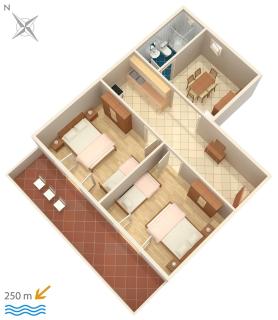 Apartment Metajna 527a - 1