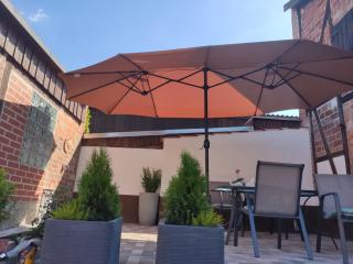Ferienhaus Blaue Blume mit 11 kW Ladestation, Kamin, Terrasse, eingezäuntem Garten, Sauna, WLAN, Netflix, 2 Hunde willkommen! - Güntersberge - 5
