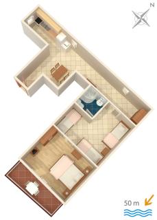 Apartments by the sea Promajna, Makarska - 2673 - 3