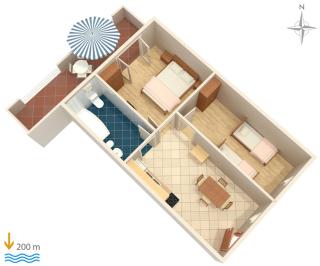 Apartments with a parking space Baska Voda, Makarska - 6057 - 1