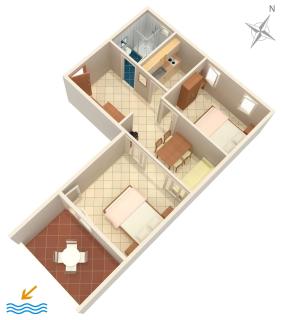 Apartments with parking space Baska Voda, Makarska - 10027 - 1