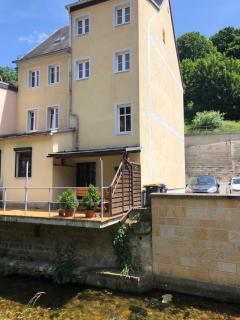 FeWo Ostrau, neues Bad, neue Küche, zentral, ruhig, Sandstein-Ferien, Terrasse - Königstein - 3