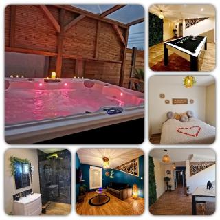 A Fleur de Spa : Maison chaleureuse avec spa privatif et billard. - 8