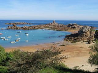 Appartement 2ch, vue mer, plage à 200m, parking, Trégastel - FR-1-368-131 - 0