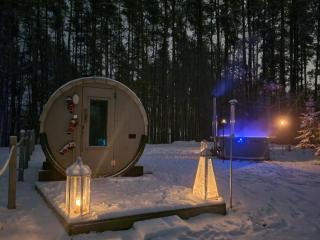 Agro Breza dom z kominkiem 80 metrów od jeziora - sauna, balia ogrodowa - Lipusz - 9