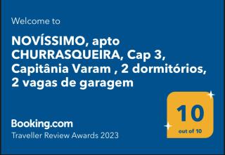 NOVÍSSIMO, apto CHURRASQUEIRA, Cap 3, Capitânia Varam , 2 dormitórios, 2 vagas de garagem - Guarujá - 6