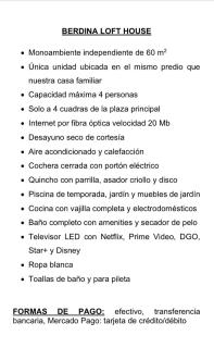 Chacras de Coria desde Berdina casa loft privada para 4 con jardín, parrilla y cochera a 5 min a pie de la plaza principal - Chacras de Coria - 1
